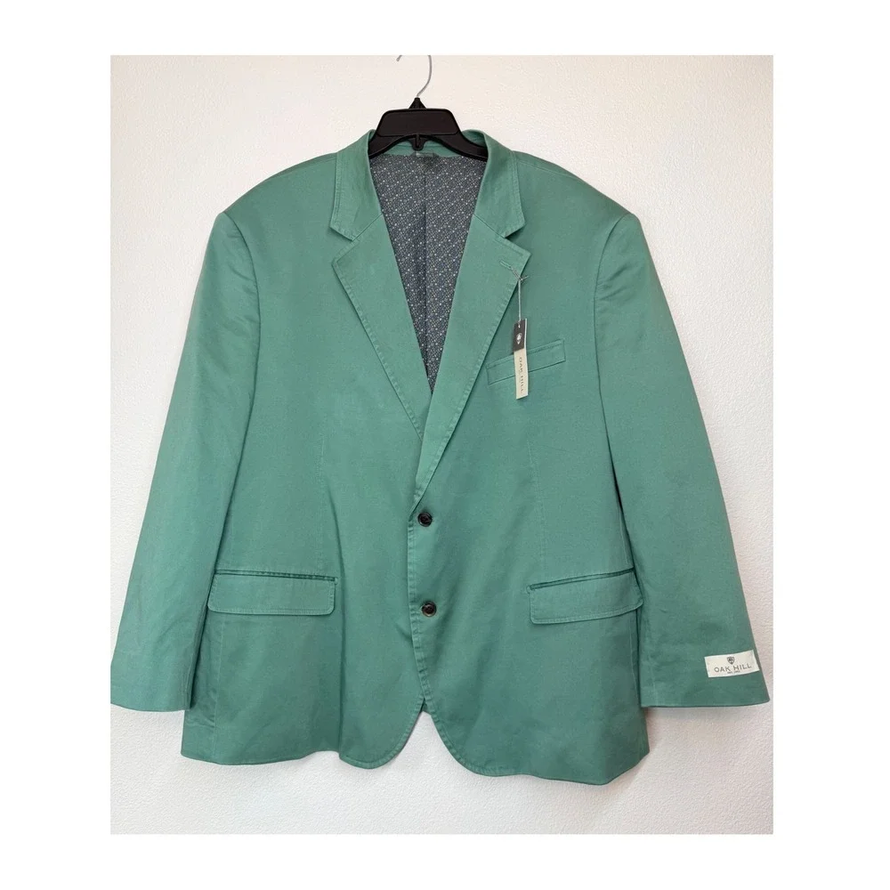 Oak Hill Mens 3XL 54R 56R Teal Cotton Blend Sport Coat Blazer NWT PL10213320877